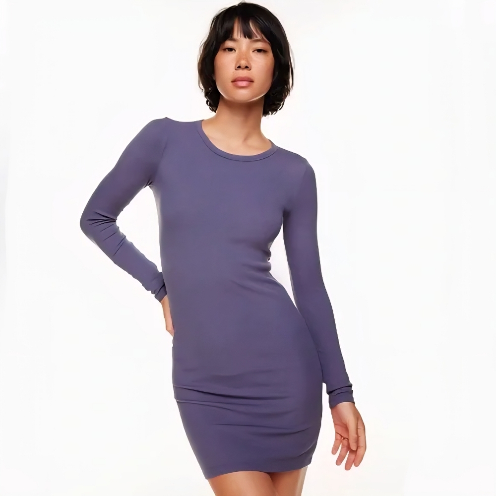 Aritzia Wilfred Stayover Body Con Dress In Deep Violet XS
